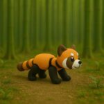 Rogue red panda, articulated 3D model, PrintForge, 8x4x2 cm, crafted with PLA, BPA Free, Multicolor