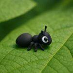 Cinchy crawler ant, articulated 3D model, PrintForge, 4x2x2 cm, crafted with PLA, BPA Free, Black