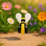 Buzzworthy bee, articulated 3D model, PrintForge, 4x3x2 cm, crafted with PLA, BPA Free, Black & Yellow - Image 6