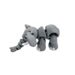 Trunktastic elephant, articulated 3D model, PrintForge, 9x6x3 cm, crafted with PLA, BPA Free, Gray - Image 8