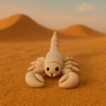 Tailblitz scorpion, articulated 3D model, PrintForge, 6x5x3 cm, crafted with PLA, BPA Free, Beige - Image 2