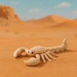 Tailblitz scorpion, articulated 3D model, PrintForge, 6x5x3 cm, crafted with PLA, BPA Free, Beige - Image 5