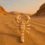 Tailblitz scorpion, articulated 3D model, PrintForge, 6x5x3 cm, crafted with PLA, BPA Free, Beige - Image 4