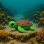 Shellsurfer sea turtle, articulated 3D model, PrintForge, 6x6x2 cm, crafted with PLA, BPA Free, Green & Brown - Image 2