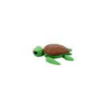 Shellsurfer sea turtle, articulated 3D model, PrintForge, 6x6x2 cm, crafted with PLA, BPA Free, Green & Brown - Image 7