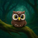 Twist-a-hoot owl, articulated 3D model, PrintForge, 4x4x4 cm, crafted with PLA, BPA Free, Brown - Image 3