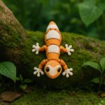 Gripzard gecko, articulated 3D model, PrintForge, 12x7x2 cm, crafted with PLA, BPA Free, Orange & White - Image 4