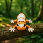 Gripzard gecko, articulated 3D model, PrintForge, 12x7x2 cm, crafted with PLA, BPA Free, Orange & White - Image 6