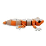 Gripzard gecko, articulated 3D model, PrintForge, 12x7x2 cm, crafted with PLA, BPA Free, Orange & White - Image 8