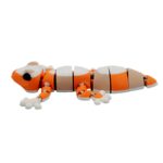 Gripzard gecko, articulated 3D model, PrintForge, 12x7x2 cm, crafted with PLA, BPA Free, Orange & White - Image 9