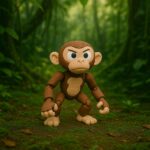 Tangle chimp, articulated 3D model, PrintForge, 6x3x2 cm, crafted with PLA, BPA Free, Brown & Beige - Image 5