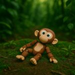 Tangle chimp, articulated 3D model, PrintForge, 6x3x2 cm, crafted with PLA, BPA Free, Brown & Beige - Image 3