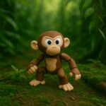 Tangle chimp, articulated 3D model, PrintForge, 6x3x2 cm, crafted with PLA, BPA Free, Brown & Beige - Image 4