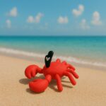 Clawzy crab, articulated 3D model, PrintForge, 6x6x2 cm, crafted with PLA, BPA Free, Red - Image 4