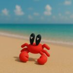 Clawzy crab, articulated 3D model, PrintForge, 6x6x2 cm, crafted with PLA, BPA Free, Red - Image 5