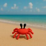 Clawzy crab, articulated 3D model, PrintForge, 6x6x2 cm, crafted with PLA, BPA Free, Red - Image 6