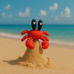 Clawzy crab, articulated 3D model, PrintForge, 6x6x2 cm, crafted with PLA, BPA Free, Red - Image 3