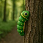 Wiggle worm pillar, articulated 3D model, PrintForge, 6x2x2 cm, crafted with PLA, BPA Free, Multicolor