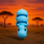 Tintedtusk hippo, articulated 3D model, PrintForge, 7x6x3 cm, crafted with PLA, BPA Free, Blue - Image 6