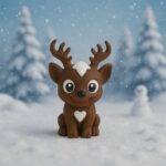 Lilglider reindeer, non-articulated 3D model, PrintForge, 4x4x6 cm, crafted with PLA, BPA Free, Brown