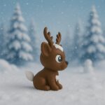 Lilglider reindeer, non-articulated 3D model, PrintForge, 4x4x6 cm, crafted with PLA, BPA Free, Brown - Image 3