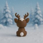 Lilglider reindeer, non-articulated 3D model, PrintForge, 4x4x6 cm, crafted with PLA, BPA Free, Brown - Image 4