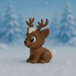 Lilglider reindeer, non-articulated 3D model, PrintForge, 4x4x6 cm, crafted with PLA, BPA Free, Brown - Image 2