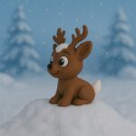 Lilglider reindeer, non-articulated 3D model, PrintForge, 4x4x6 cm, crafted with PLA, BPA Free, Brown - Image 5