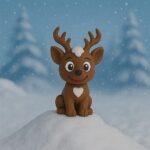 Lilglider reindeer, non-articulated 3D model, PrintForge, 4x4x6 cm, crafted with PLA, BPA Free, Brown - Image 6