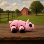 Oink porklet, articulated 3D model, PrintForge, 6x5x3 cm, crafted with PLA, BPA Free, Pink - Image 2