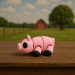 Oink porklet, articulated 3D model, PrintForge, 6x5x3 cm, crafted with PLA, BPA Free, Pink - Image 5