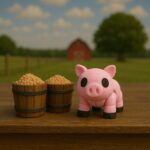 Oink porklet, articulated 3D model, PrintForge, 6x5x3 cm, crafted with PLA, BPA Free, Pink - Image 4