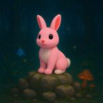 Hopdash bunny, articulated 3D model, PrintForge, 5x4x4 cm, crafted with PLA, BPA Free, Multicolor