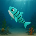 Snapjaw shark, articulated 3D model, PrintForge, 8x4x3 cm, crafted with PLA, BPA Free, Blue - Image 4