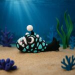 Lurky lurefish, articulated 3D model, PrintForge, 6x3x4 cm, crafted with PLA, BPA Free, Multicolor