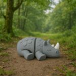 Prism rhinos, articulated 3D model, PrintForge, 7x6x3 cm, crafted with PLA, BPA Free, Gray - Image 2