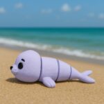 Wobble seal, articulated 3D model, PrintForge, 11x6x4 cm, crafted with PLA, BPA Free, Purple - Image 5