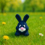 Twistail bunny, articulated 3D model, PrintForge, 6x5x4 cm, crafted with PLA, BPA Free, Blue