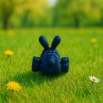Twistail bunny, articulated 3D model, PrintForge, 6x5x4 cm, crafted with PLA, BPA Free, Blue - Image 4