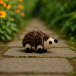 Speedspines hog, articulated 3D model, PrintForge, 5x4x2 cm, crafted with PLA, BPA Free, Brown & Beige
