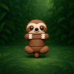 Snuggle sloth, articulated 3D model, PrintForge, 7x4x3 cm, crafted with PLA, BPA Free, Multicolor