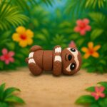 Snuggle sloth, articulated 3D model, PrintForge, 7x4x3 cm, crafted with PLA, BPA Free, Multicolor - Image 4