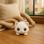 Twist-a-meow cat, articulated 3D model, PrintForge, 6x4x3 cm, crafted with PLA, BPA Free, White - Image 2