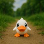 Bouncebeak duck, articulated 3D model, PrintForge, 6x4x3 cm, crafted with PLA, BPA Free, White