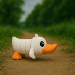 Bouncebeak duck, articulated 3D model, PrintForge, 6x4x3 cm, crafted with PLA, BPA Free, White - Image 5