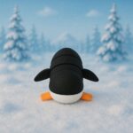 Frostyflip pinguin, articulated 3D model, PrintForge, 7x4x2 cm, crafted with PLA, BPA Free, Black - Image 5
