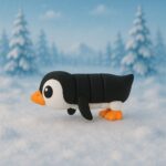 Frostyflip pinguin, articulated 3D model, PrintForge, 7x4x2 cm, crafted with PLA, BPA Free, Black - Image 4