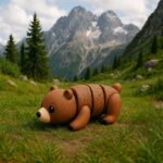 Twistpaw grizzly, articulated 3D model, PrintForge, 6x4x2 cm, crafted with PLA, BPA Free, Brown