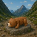Twistpaw grizzly, articulated 3D model, PrintForge, 6x4x2 cm, crafted with PLA, BPA Free, Brown - Image 2