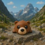 Twistpaw grizzly, articulated 3D model, PrintForge, 6x4x2 cm, crafted with PLA, BPA Free, Brown - Image 4